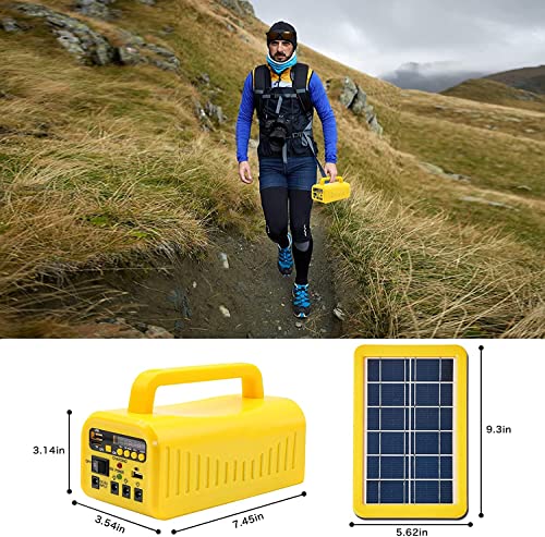 Portable Power Station - Soyond Battery Generator with Solar Generator (Solar Panel Included) 8000mAh Battery 2 LED Bulbs Fm Radio for Outdoors Camping Travel Emergency