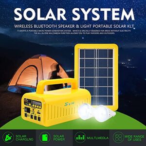 Portable Power Station - Soyond Battery Generator with Solar Generator (Solar Panel Included) 8000mAh Battery 2 LED Bulbs Fm Radio for Outdoors Camping Travel Emergency