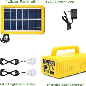 Portable Power Station - Soyond Battery Generator with Solar Generator (Solar Panel Included) 8000mAh Battery 2 LED Bulbs Fm Radio for Outdoors Camping Travel Emergency