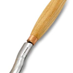 BeaverCraft, Wood Carving Bent Gouge K8a/14 0.55" - Spoon Carving Tools - Woodworking Hand Chisel Compact Wood Carving Knife for Beginners and Profi - Hobbies for Adults and Kids - Carbon Steel Blade