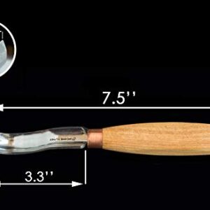 BeaverCraft, Wood Carving Bent Gouge K8a/14 0.55" - Spoon Carving Tools - Woodworking Hand Chisel Compact Wood Carving Knife for Beginners and Profi - Hobbies for Adults and Kids - Carbon Steel Blade