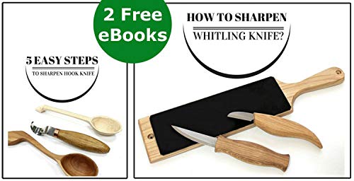 BeaverCraft, Wood Carving Bent Gouge K8a/14 0.55" - Spoon Carving Tools - Woodworking Hand Chisel Compact Wood Carving Knife for Beginners and Profi - Hobbies for Adults and Kids - Carbon Steel Blade