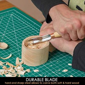 BeaverCraft, Wood Carving Bent Gouge K8a/14 0.55" - Spoon Carving Tools - Woodworking Hand Chisel Compact Wood Carving Knife for Beginners and Profi - Hobbies for Adults and Kids - Carbon Steel Blade