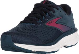 brooks women's dyad 11 running shoe - blue/navy/beetroot - 8.5 medium