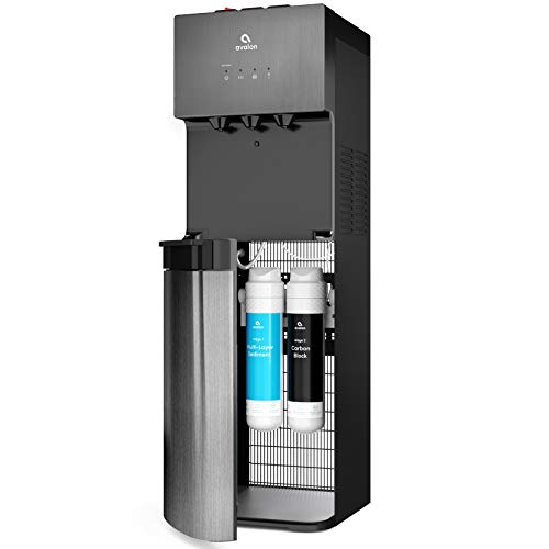 Avalon A5BLK Self Cleaning Bottleless Water Cooler Dispenser, UL, NSF certified Filters, Black Stainless Steel, full size