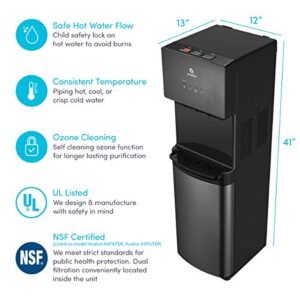 Avalon A5BLK Self Cleaning Bottleless Water Cooler Dispenser, UL, NSF certified Filters, Black Stainless Steel, full size