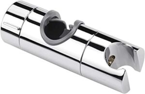 adjustable shower head holder for slide bar,universal 18-25mm o.d. rail head bracket holder for slide bar slider clamp bathroom replacement 360 degree rotation sprayer holder (abs chrome)