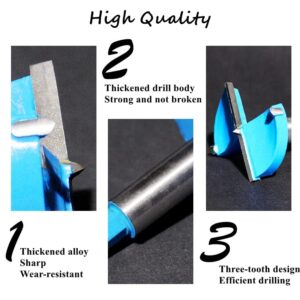 Utoolmart 65mm Forstner Drill Bit, Cemented Carbide Wood Cutter Tool, Woodworking Hinge Hole Drilling Boring Bit Cutter (Blue)