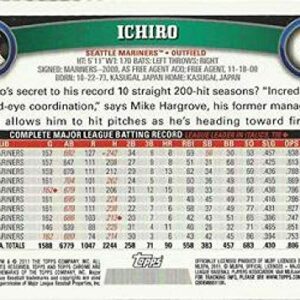 2011 Topps Chrome #50 Ichiro Suzuki Mariners MLB Baseball Card NM-MT