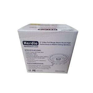 Herdio 4” HCS418 160 Watts 2 Way Flush Mount in Ceiling in Wall Passive Speakers Perfect for Bathroom, Kitchen,Living Room,Office(A Pair)