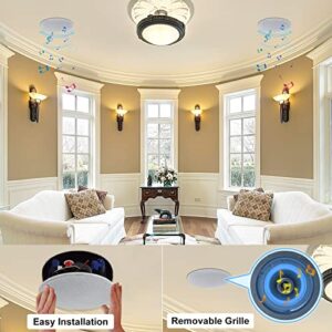 Herdio 4” HCS418 160 Watts 2 Way Flush Mount in Ceiling in Wall Passive Speakers Perfect for Bathroom, Kitchen,Living Room,Office(A Pair)