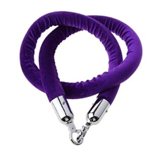 yiylunneo velvet hanging ropes crowd control stanchion ropes fit for movie theaters,grand openings,restaurants,hotels (1.5meter, purple)