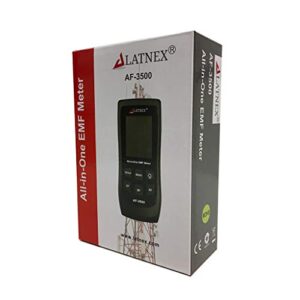 af-3500 emf meter rf detector and reader with calibration certificate - measures high and low emf emissions from cell phones towers, smart meters, modems, power lines, appliances, electrical boxes