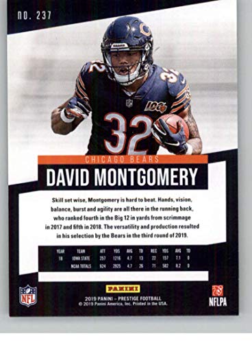 2019 Panini Prestige Rookies #237 David Montgomery Chicago Bears Rookie Football Card