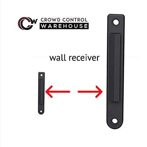 Crowd Control Warehouse - CCW Series WMB-120 Fixed Wall Mount Retractable Belt Barrier - 11 Foot, Caution Do Not Enter with Black Steel Case