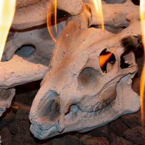 Stanbroil Fireproof Fire Pit and Fireplace Imitated Goat Skull Gas Log for Natural Gas/Liquid Propane, Halloween Decor,1-Pack - Patent Pending