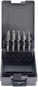 carbide burrs sets 10 pieces jestuous 1/4 inch shank diameter 5pcs 1/2 head diameter 5pcs 1/4 head diameter for die grinder bits grinding cutting porting