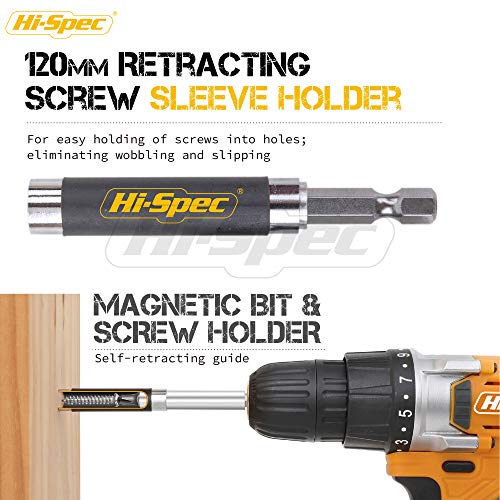 Hi-Spec 44pc Metric 1/4in Impact Screw Driver Bit Set. Hex Shank S2 Steel Screwdriver Bits Box Set for Electric Drill Drivers and Power Screwdrivers