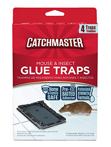 Catchmaster Mouse & Insect Professional Strength Glue Traps - Non Toxic - 4 Glue Trays