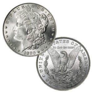 1880 p morgan silver dollar bu $1 brilliant uncirculated
