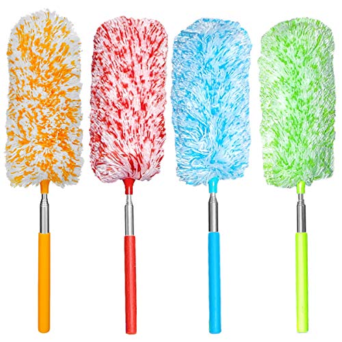 Tonmp 4 Pcs, [Microfiber] Hand [Duster] [Washable] Microfibre Cleaning Tool Extendable [Duster]s for Cleaning Office, Car, Computer, Air Condition