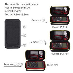 Proster Multimeter Carrying Case Waterproof Shockproof Fluke Digital Multimeter Hard Case Multimeter Bag for 101/115/116/117/113/114/F15B /F17B /F18B Tacklife DM01M