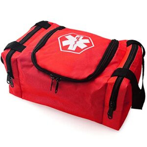 asa techmed first aid responder ems emergency medical trauma bag emt, fire fighter, police officer, paramedics, nurse, red