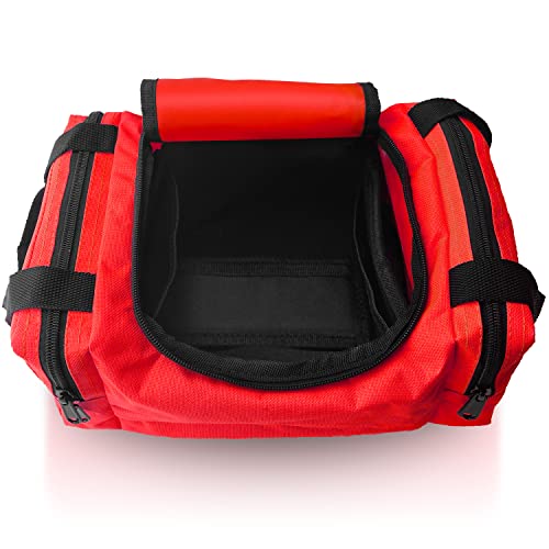 ASA TECHMED First Aid Responder EMS Emergency Medical Trauma Bag EMT, Fire Fighter, Police Officer, Paramedics, Nurse, Red