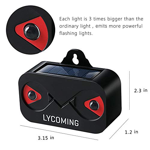 Lycoming Solar Predator Control Light Coyote Repellent Devices for Nighttime Animals Predator Lights Coyote Deterrent Deer Repeller with Bright Strobe Lights Skunk Raccoon Repellent - 2 Pack