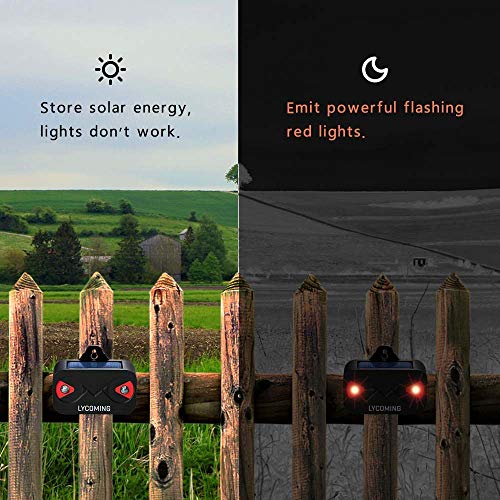 Lycoming Solar Predator Control Light Coyote Repellent Devices for Nighttime Animals Predator Lights Coyote Deterrent Deer Repeller with Bright Strobe Lights Skunk Raccoon Repellent - 2 Pack