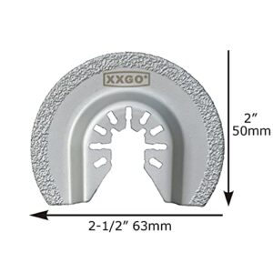 XXGO 4 Pcs Oscillating Multi Tool Diamond Segment Swing Semi Circle Grit Grout Saw Blades XG4002D