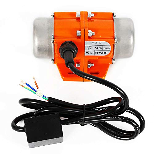 Concrete Vibrator Vibration Motor AC 110V 40W Electric Vibrating Motor Single Phase 3600 RPM Asynchronous Vibration Motor 6.6ft Cable for Shaker Table