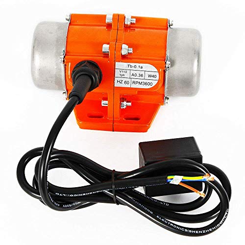 Concrete Vibrator Vibration Motor AC 110V 40W Electric Vibrating Motor Single Phase 3600 RPM Asynchronous Vibration Motor 6.6ft Cable for Shaker Table