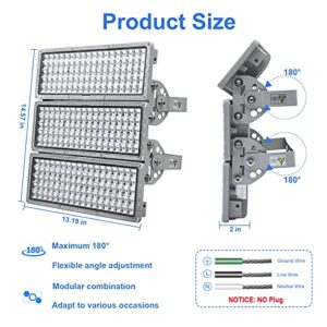 Kekeou GDIDEA LED Flood Light Outdoor 300W Field Lights Stadium Lights LED Floodlights 33000LM 6500K IP67 Waterproof Adjustable Lighting Angle Exterior Flood Lights for Arenas