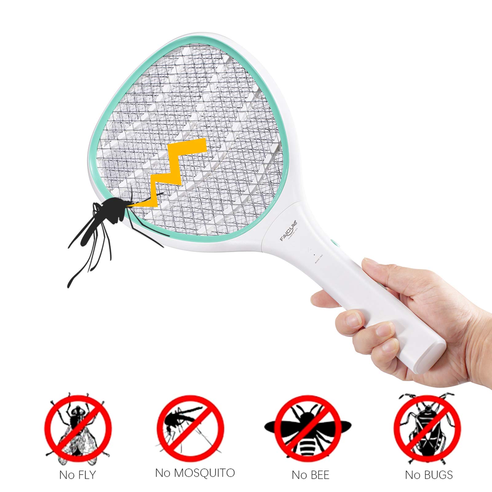 Faicuk Handheld Bug Zapper Racket Electric Fly Swatter