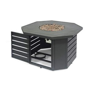 Mona Octagonal Iron Fire Pit, Matte Black