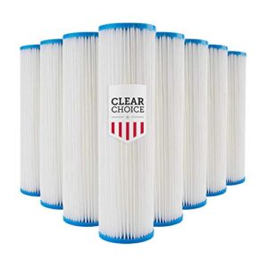 clear choice sediment water filter 5 micron 10 x 2.50" water filter cartridge replacement 10 inch ro system pfc3002 wfpfc3002, fm-5-975, spc-25-1005, 8-pk