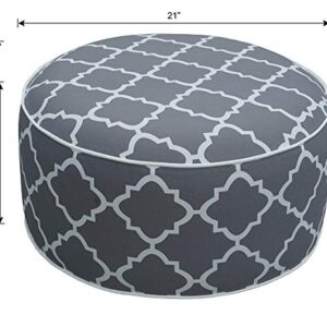 Kozyard Inflatable Stool Ottoman Used for Indoor or Outdoor, Kids or Adults, Camping or Home (Gray Pattern)