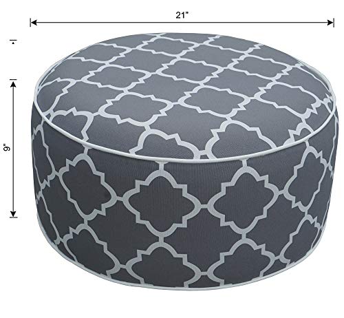 Kozyard Inflatable Stool Ottoman Used for Indoor or Outdoor, Kids or Adults, Camping or Home (Gray Pattern)