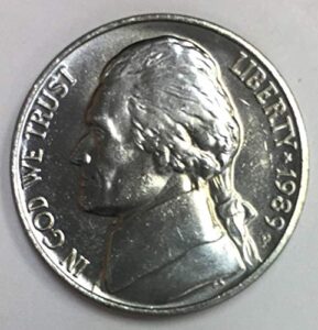 1989 p jefferson nickel five-cent piece bu