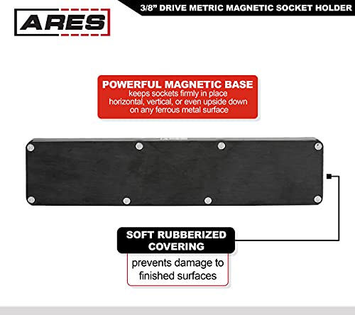 ARES 60008-30-Piece 3/8 in METRIC Magnetic Socket Organizer -BLUE -Holds 15 Standard (Shallow) and 15 Deep Sockets -Perfect for your Tool Box -Also Available in BLACK