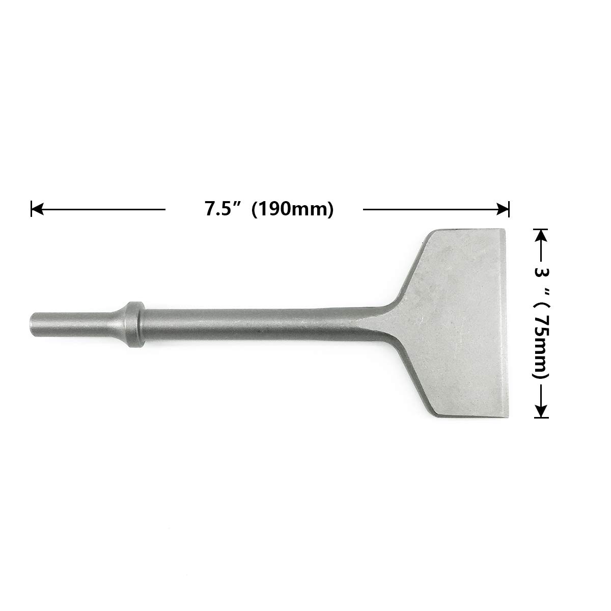 3 Inch Wide Air Chisel Bit Pneumatic Chisel 0.401 Inch Shank Tile & Thinset Scaling Chisel Thinset Scraper Wall and Floor Scraper Tile Remover Work with 0.401 Inch Air Hammer Air Chisel Hammer