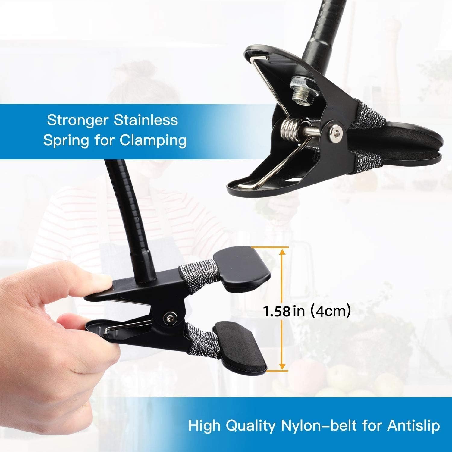 Pipishell 25 Inch Webcam Stand - Flexible Desk Mount Clamp Gooseneck Stand for Logitech Webcam C960,C930e,C930,C920,C920S,C922x,C922, Brio 4K, C925e,C615 and Other Devices with 1/4" Thread-PIWS01