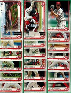 cincinnati reds 2019 topps complete mint 21 card hand collated team set with joey votto, billy hamilton and scooter gennett plus