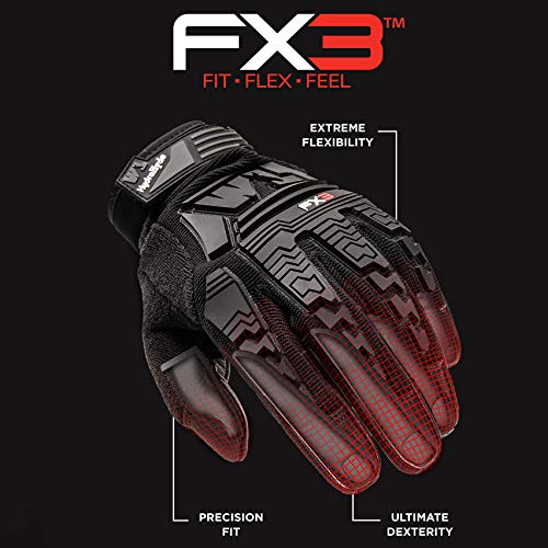 Wells Lamont Men's FX3 Extreme Dexterity H-Viz Fluorescent Work Gloves, Touchscreen,Yellow Large 7860