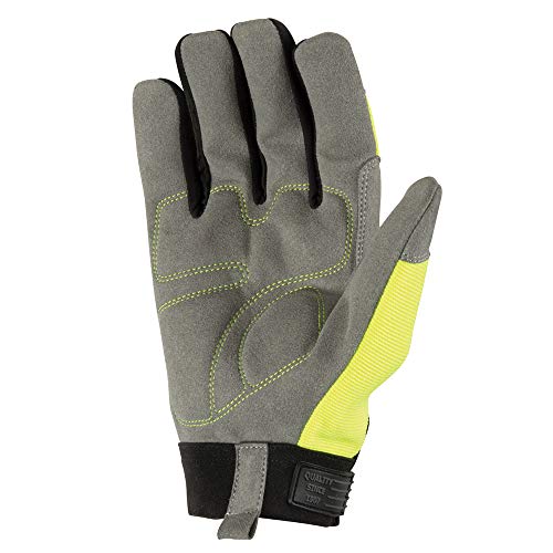 Wells Lamont Men's FX3 Extreme Dexterity H-Viz Fluorescent Work Gloves, Touchscreen,Yellow Large 7860