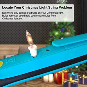 ALLOSUN Christmas Light Tester Bulb&Fuse Checker Gun 12-600 V AC Repair Non Contact AC Voltage Tester Light Bulb Removal Tool Fuse Bulb Tester,Blue