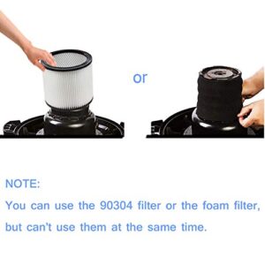 90585 Foam Sleeve VF2001 Foam Replacements Filters Compatible with Most Shop-Vac Wet/Dry Vacuum Cleaners 5 Gallon and Above, Vacmaster & Genie Shop Vacuum Cleaner, Replace Parts # 9058500, 5 Pack