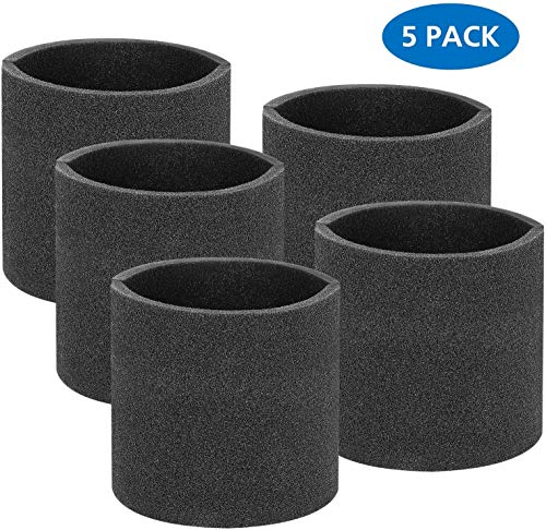 90585 Foam Sleeve VF2001 Foam Replacements Filters Compatible with Most Shop-Vac Wet/Dry Vacuum Cleaners 5 Gallon and Above, Vacmaster & Genie Shop Vacuum Cleaner, Replace Parts # 9058500, 5 Pack