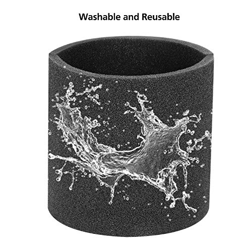 90585 Foam Sleeve VF2001 Foam Replacements Filters Compatible with Most Shop-Vac Wet/Dry Vacuum Cleaners 5 Gallon and Above, Vacmaster & Genie Shop Vacuum Cleaner, Replace Parts # 9058500, 5 Pack